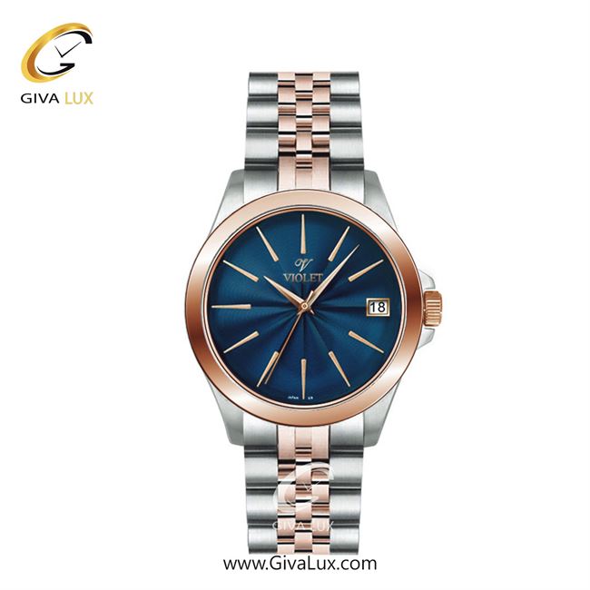 ساعت مچی اورجینال زنانه ویولت VIOLET نقره ای-رزگلد | نقره ای-رزگلد| سرمه ای| کد رفرنس 0591/2 سایز متوسط